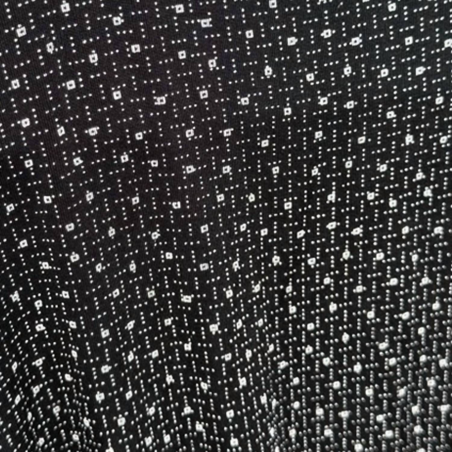 Vikki Vi Women's Sleeveless Front Button Square Dot Pattern Midi Dress in black - women's dress - alternate view