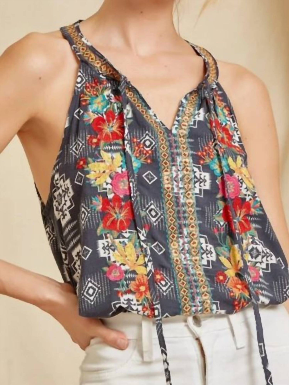 Andree By Unit - Desert Bloom Embroidered Tank
