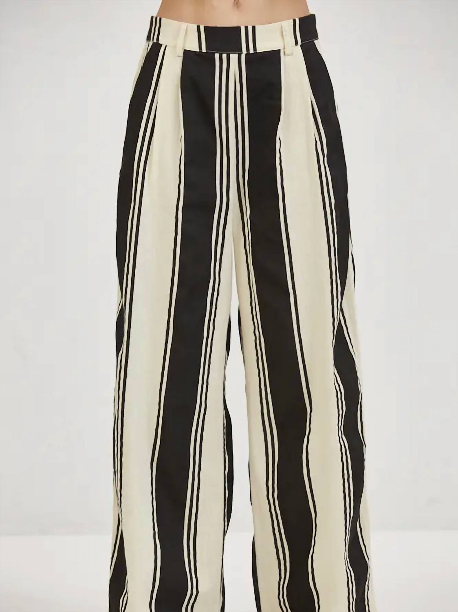 A.Ren - Delphine Striped Wide Leg Pants