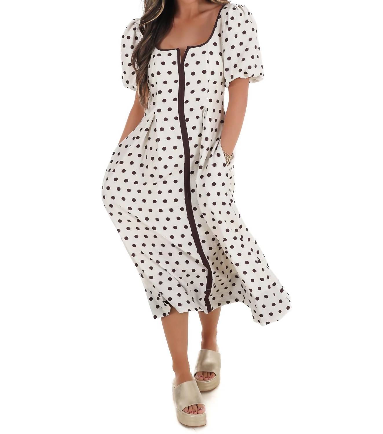Entro - Sweet Like Summer Polka Dot Midi Dress