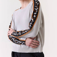 Wispr - Pop Stripe Leopard Crew Sweater