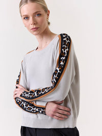 Wispr - Pop Stripe Leopard Crew Sweater