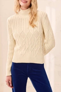 Tribal - Mock Neck Sweater With Special Wash