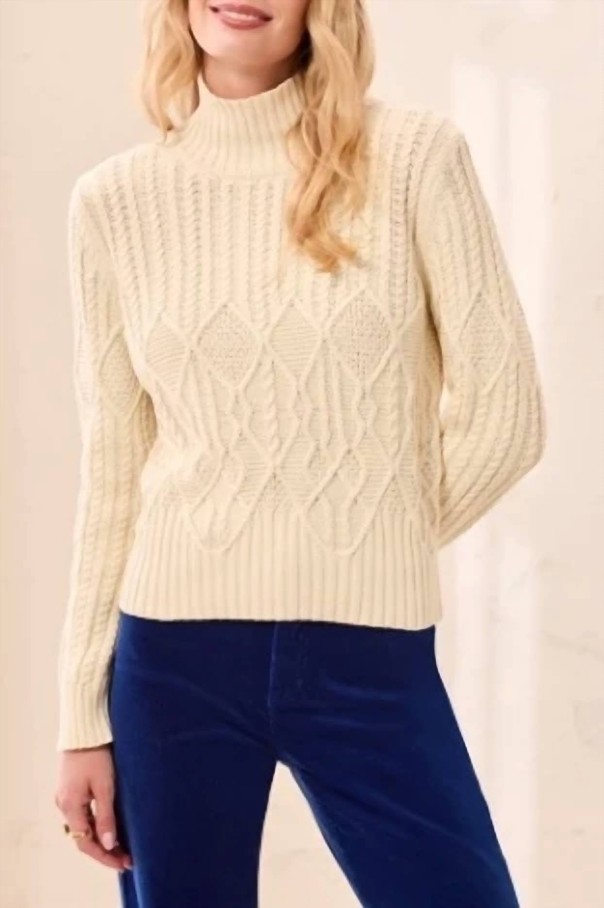 Tribal - Mock Neck Sweater With Special Wash