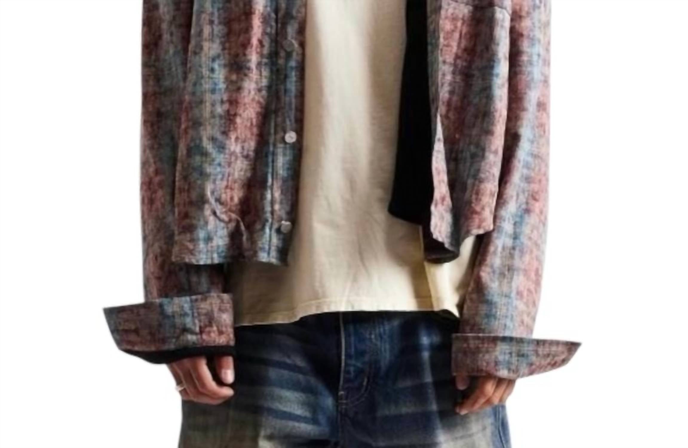 Diet Starts Monday Eagle Hooded Flannel in acid wash - men's jacket