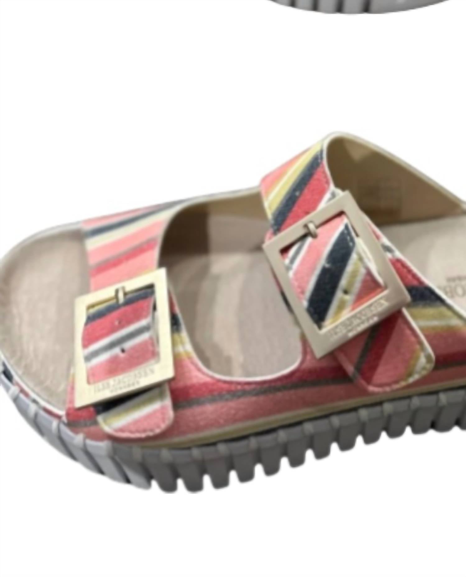 Ilse Jacobsen Women's Tulip Stripe Sandal in peach bud - women's sandal - alternate view