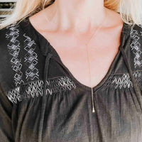 Pretty Simple - Women's Crystal Teardrop Y Necklace