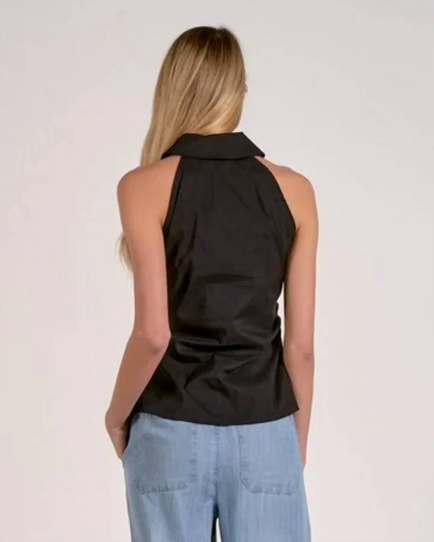 Elan - Posie Sleeveless Button-down Top