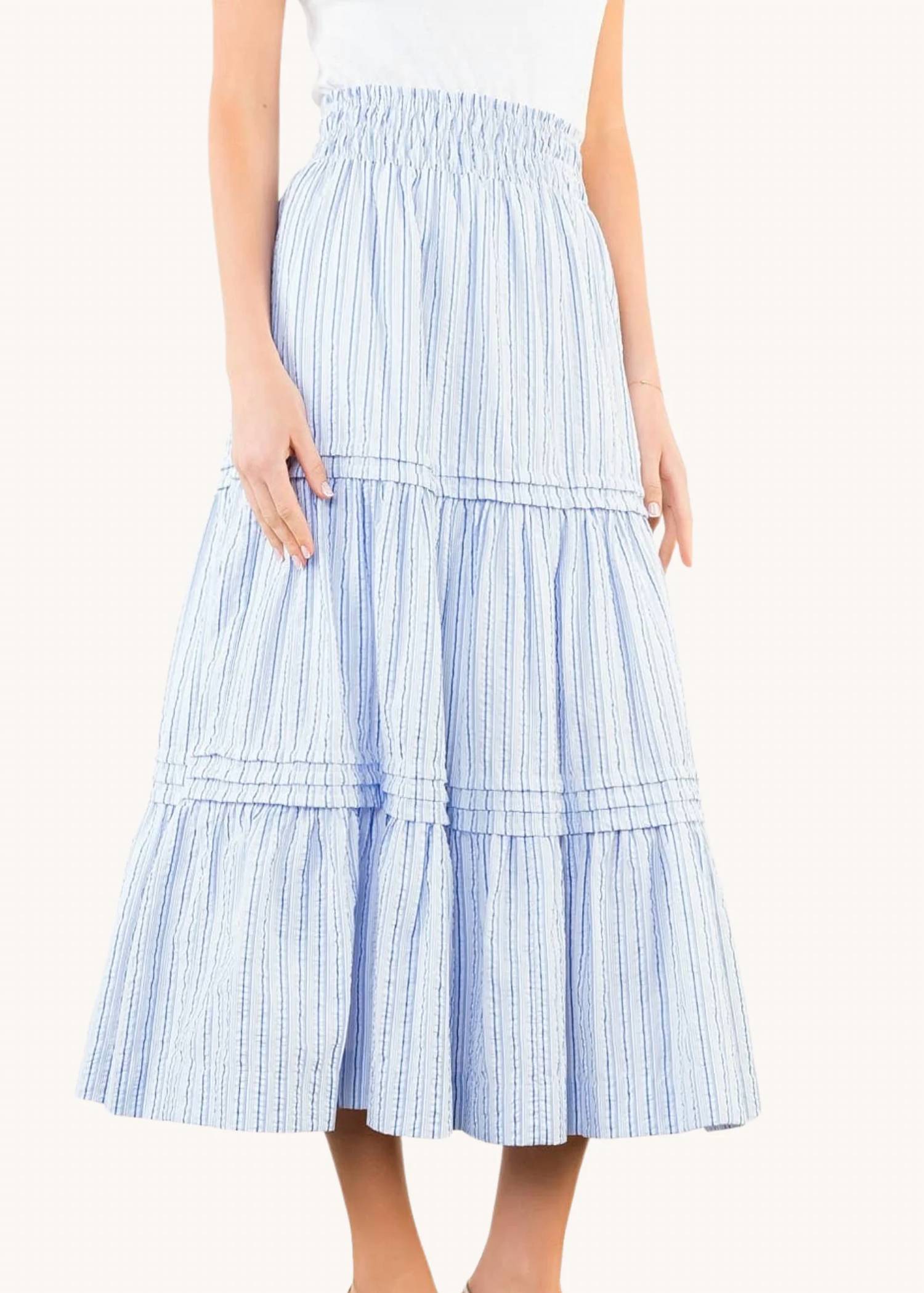 Thml - Smocked Waist Tiered Long Skirt