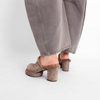 ALL BLACK Women's Mod Winter Mules in taupe - women's shoe - view 5