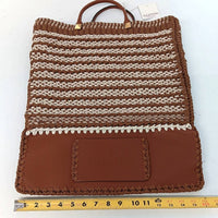 Valentino Garavani Men's Identity Woven Tote Bag Without Detachable Strap in brown beige white - men's bag - view 5