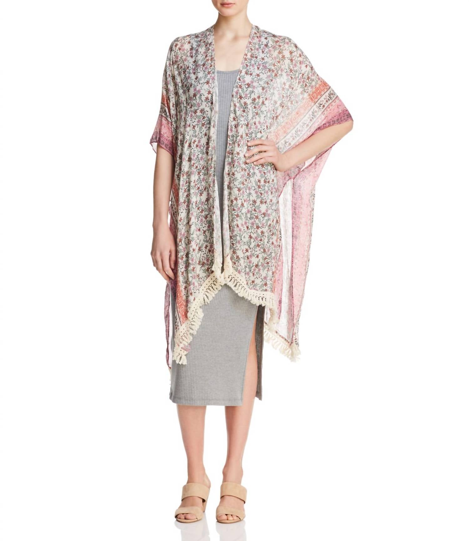 Rebecca Minkoff - Women's Jasmine Floral Print Ruana Sheer Wrap