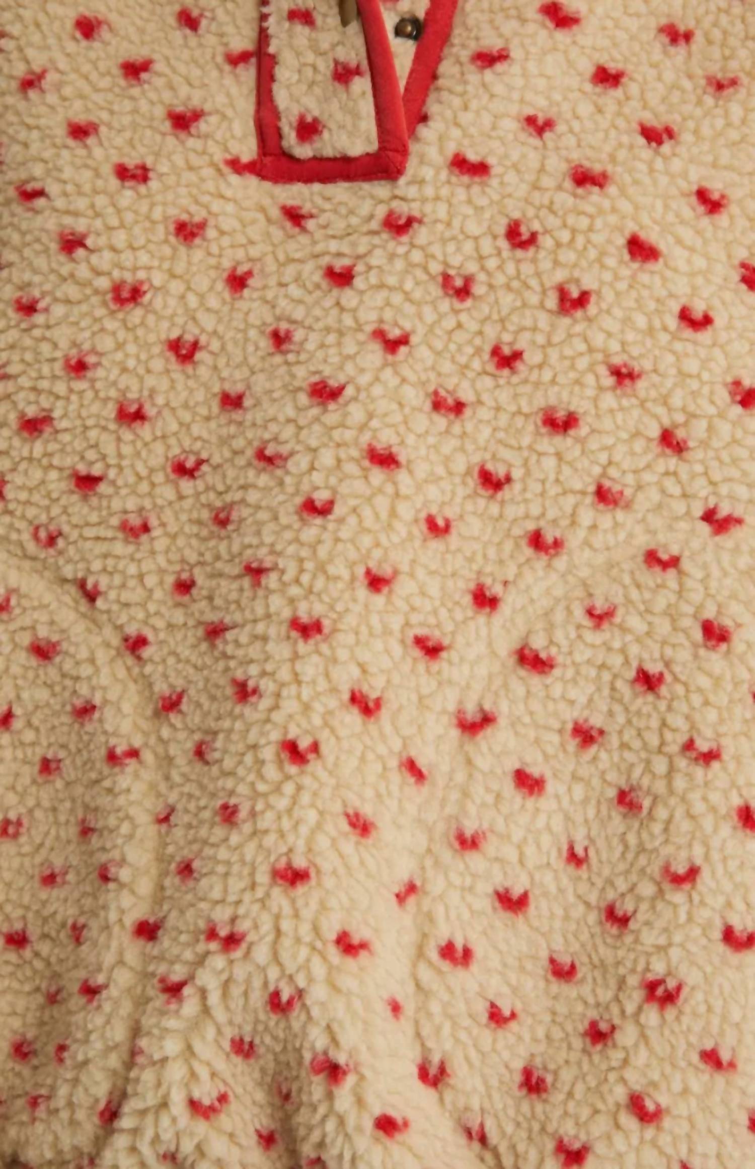 The Great. - Haley Heart Sherpa Fleece Pullover Sweater