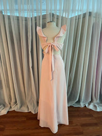 Dessy - Women's Crepe Ruffle Maxi Dress