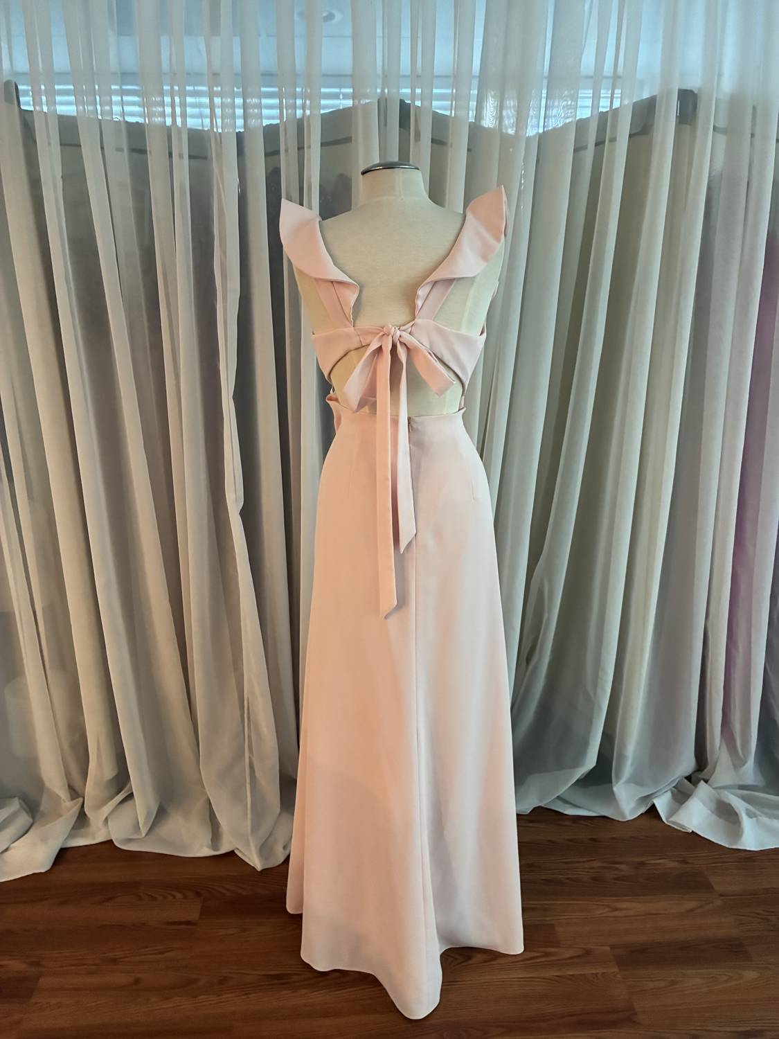 Dessy - Women's Crepe Ruffle Maxi Dress