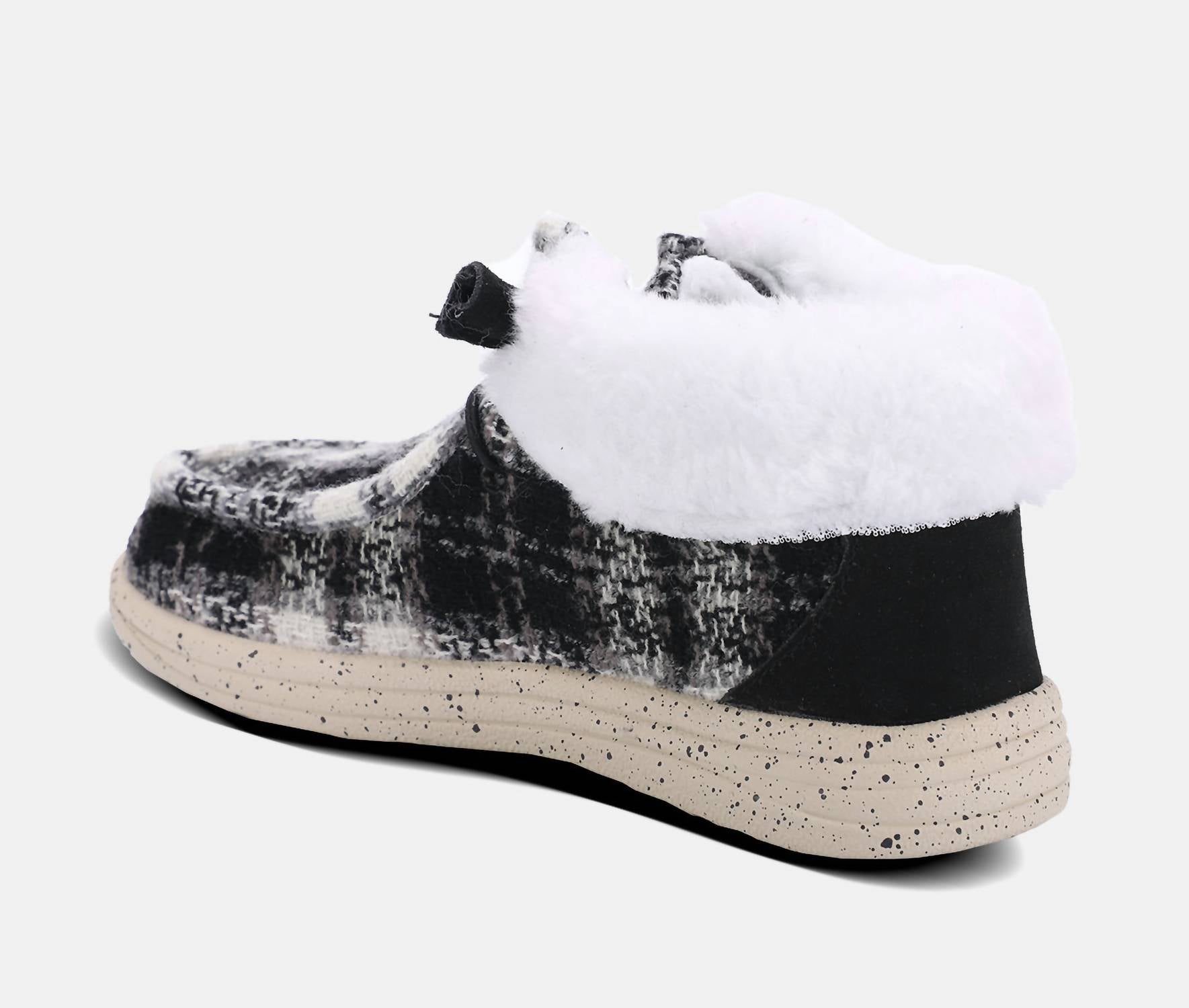 Lamo Women's Cassidy Flat Winter Shoes in black plaid - women's shoe - view 5
