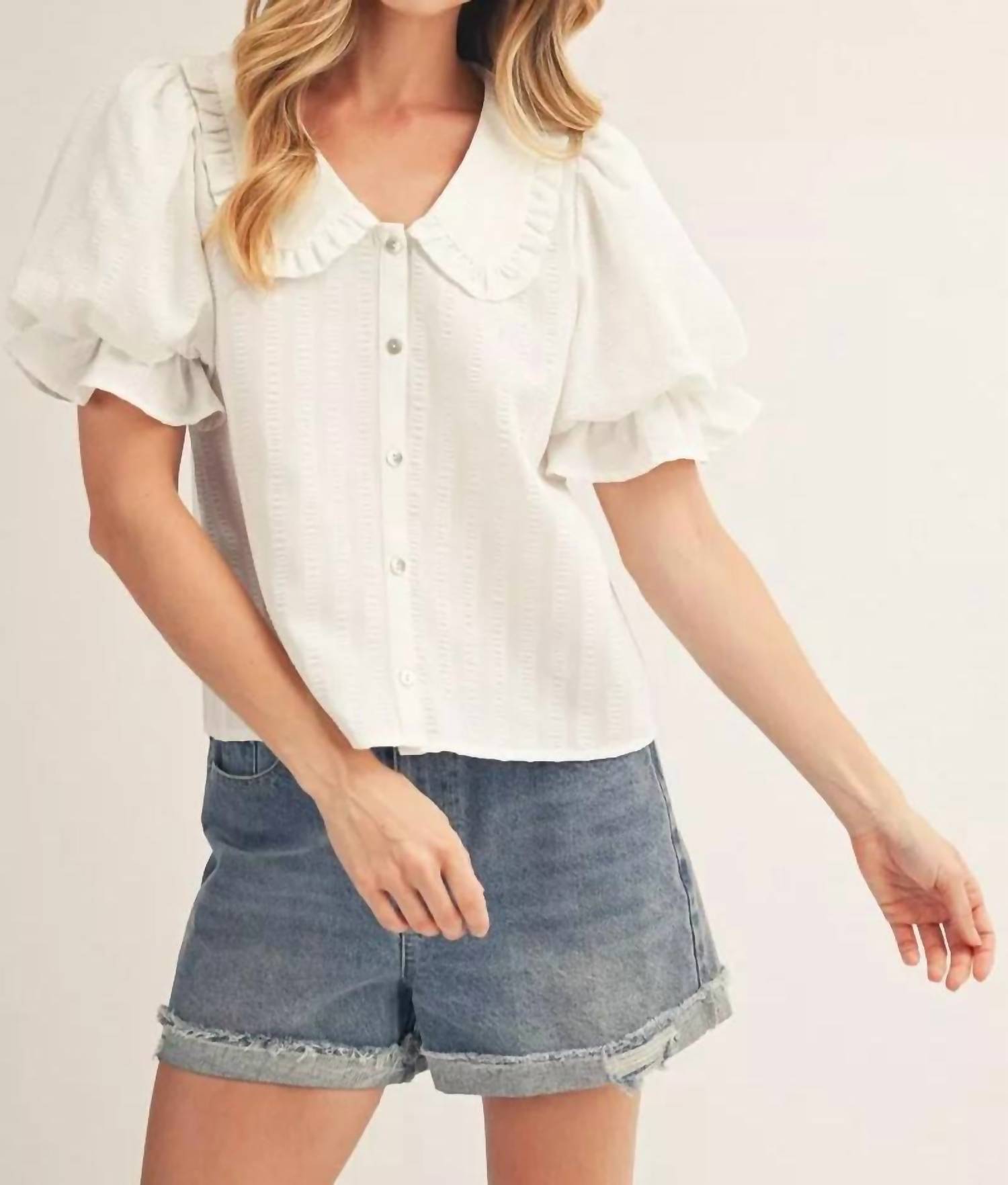 Jodifl - Short Puff Sleeve Top