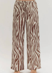 Entro - Zebra Elastic Waist Pants