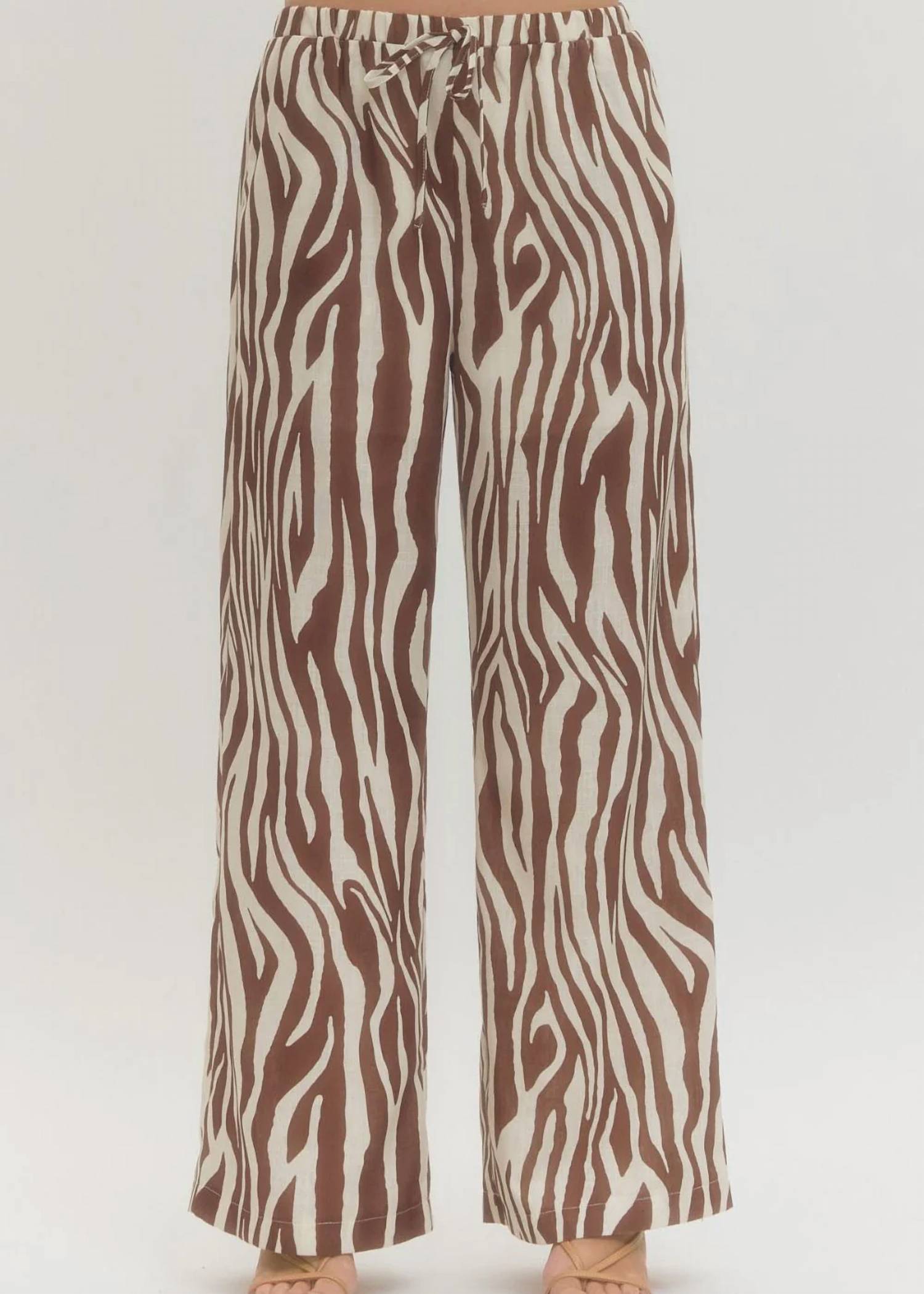 Entro - Zebra Elastic Waist Pants
