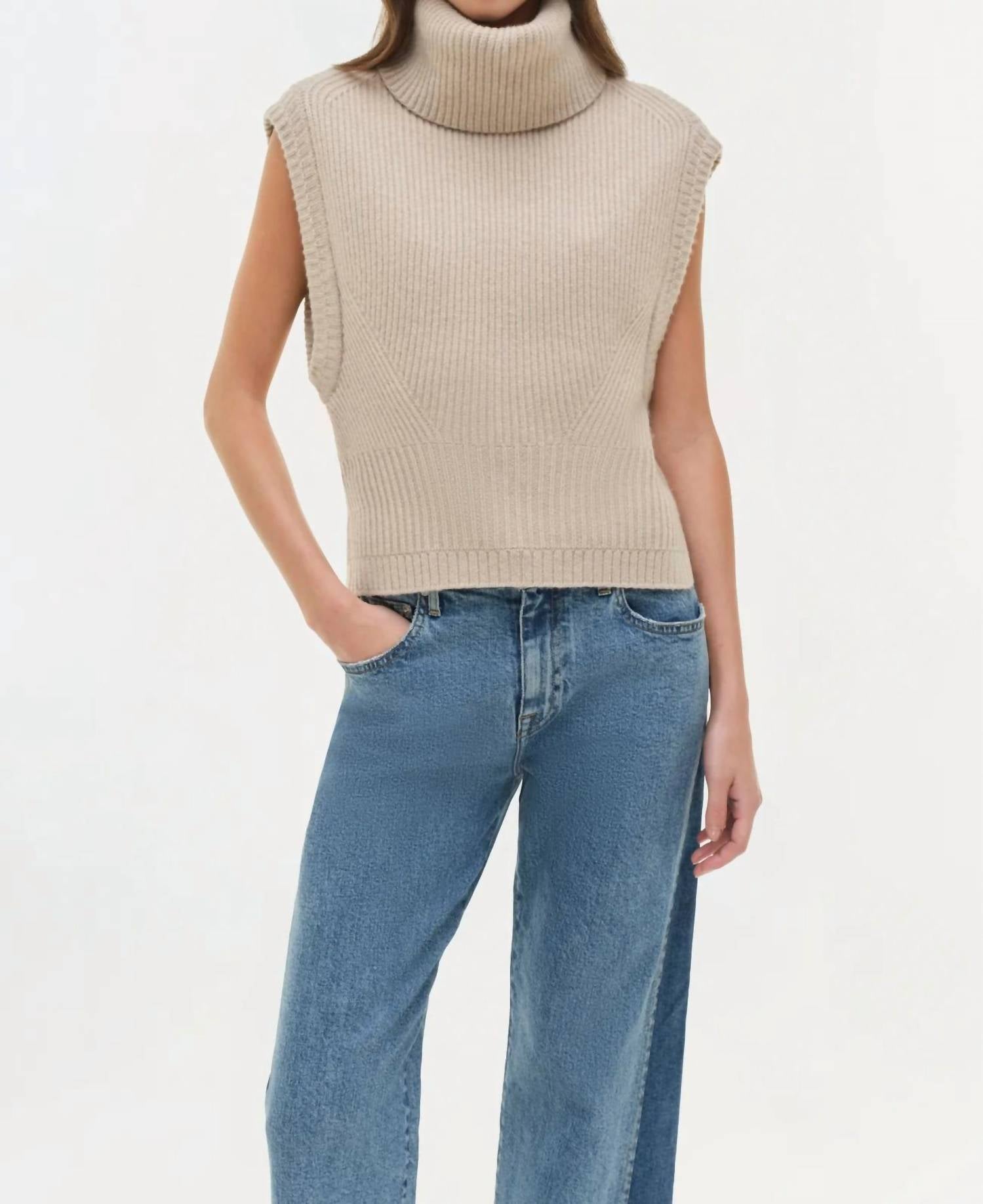 SIMKHAI Atlas Straight Leg Jeans in coney island clearwater - women's jeans - view 5