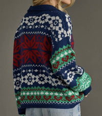 Panache Apparel - Multicolored Patterned Cardigan