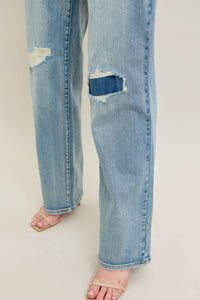 Judy Blue - Destroy And Knee Patch Straight Jean