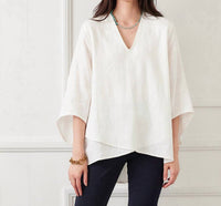 Karen Kane - Bracelet Sleeve Embroidered Asymmetric Top