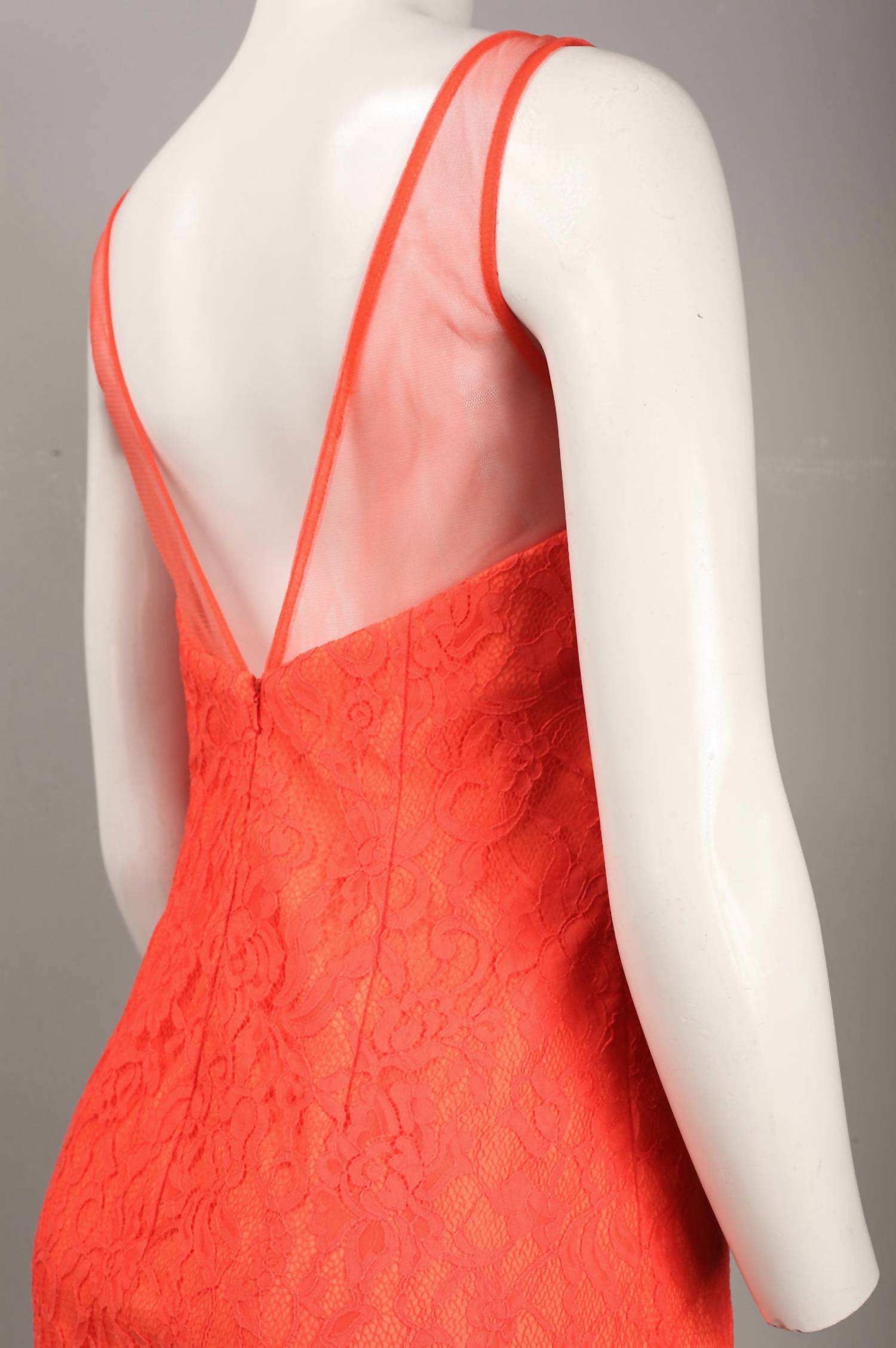 Monique Lhuillier - Women's Illusion V-Neck Lace Dress