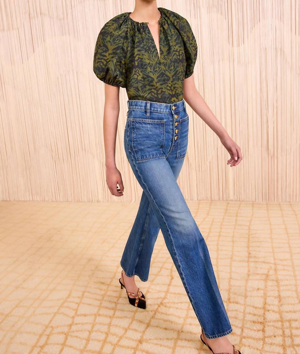 Ulla Johnson - Talie Silk Short Sleeve Blouse