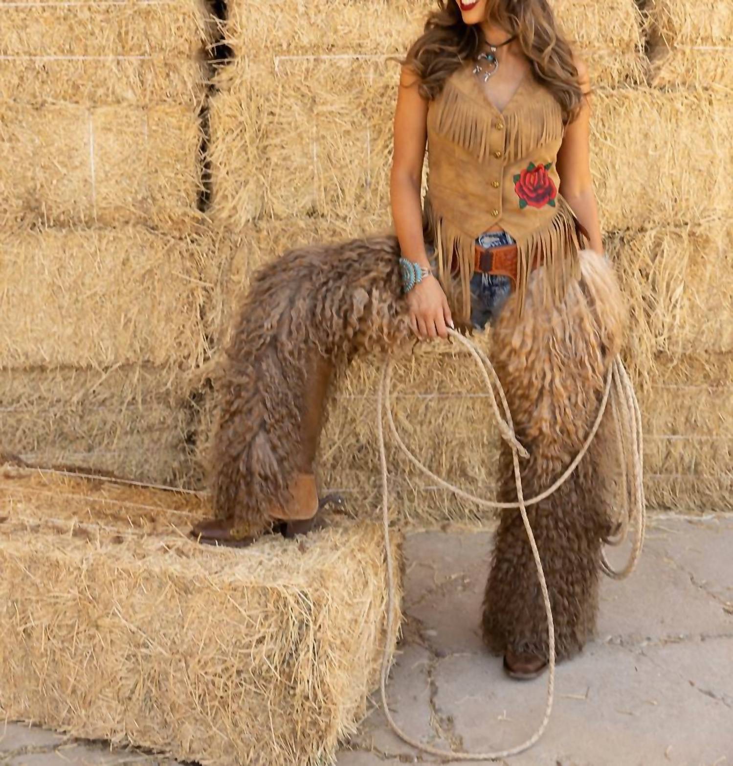 Rodeo Quincy - Wild Rose Fringe Vest