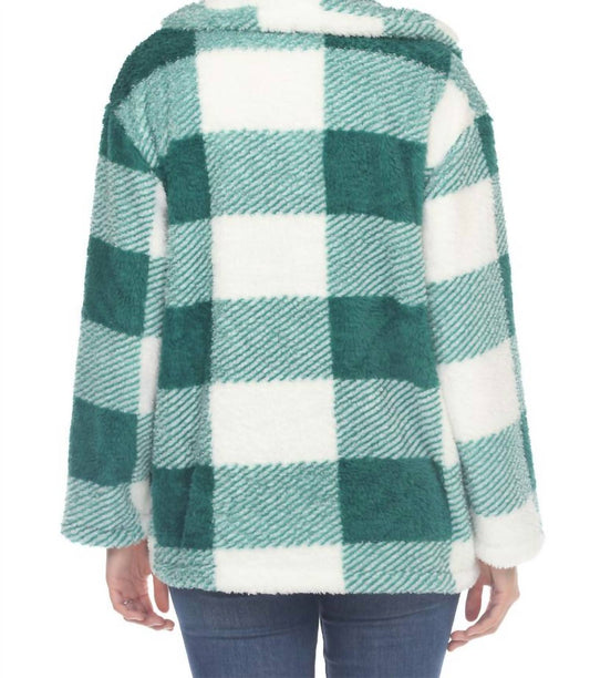 White Mark - Women's Plaid Sherpa Shacket