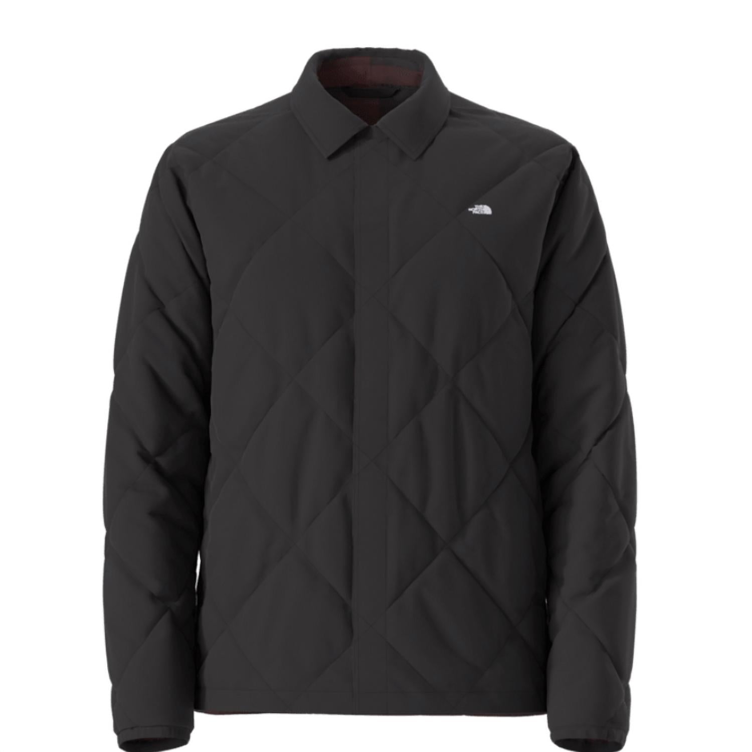THE NORTH FACE Afterburner Insulated Flannel Jacket in black sumac - men's jacket - detail view