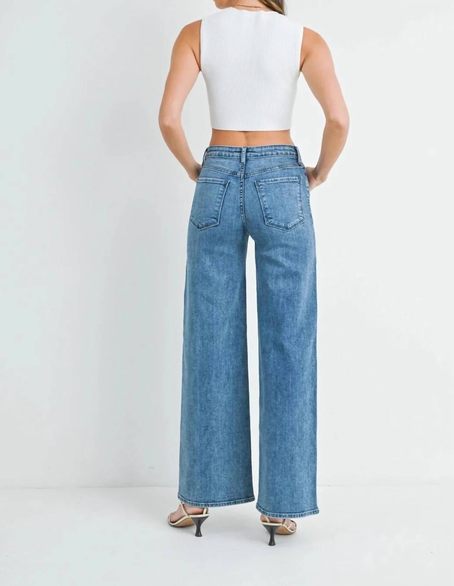 Just Black Denim - Stretchy Wide Leg Jeans