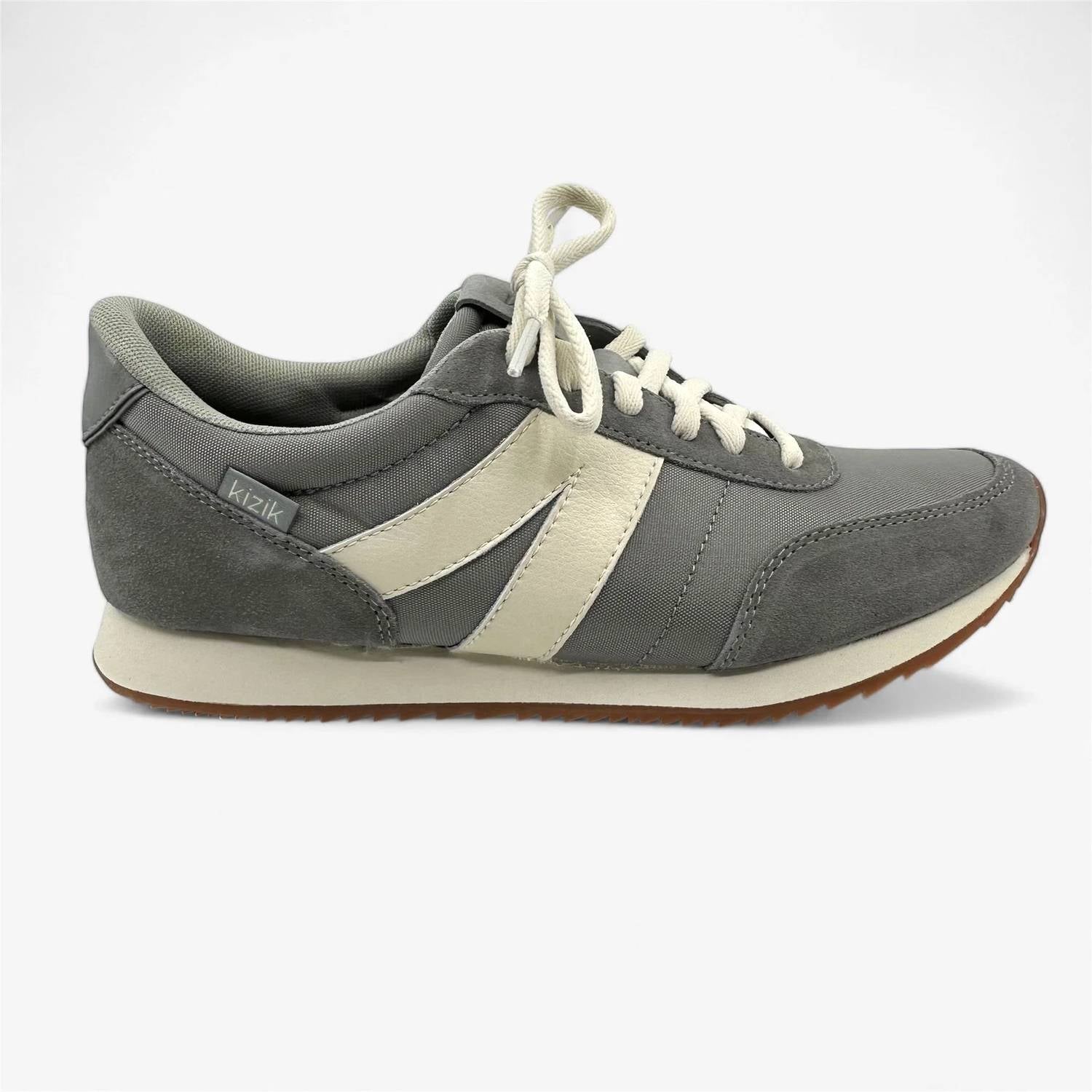 kizik Men's Milan Athletic Sneaker in granite - men's sneaker - detail view
