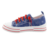 Very G - Women's Aman Usa Rhinestone And Satin Lace Up Sneaker