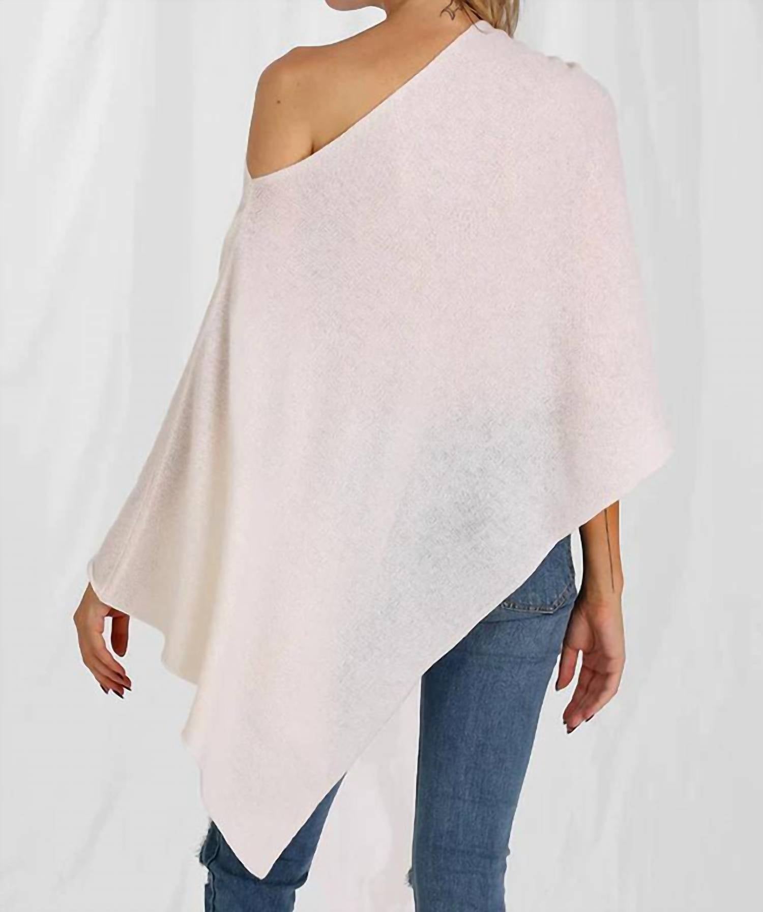 Minnie Rose - Cashmere Ruana Shawl Top