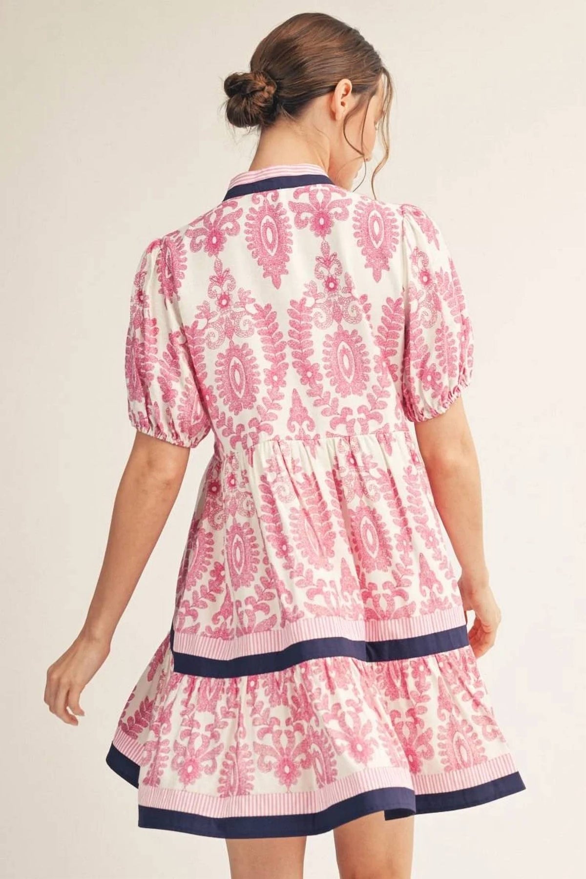Jodifl - Mix Baroque Print Tiered Dress