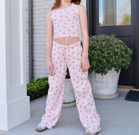 flowers by zoe Girl's Strawberry Pointelle Lounge Pant in pink - item