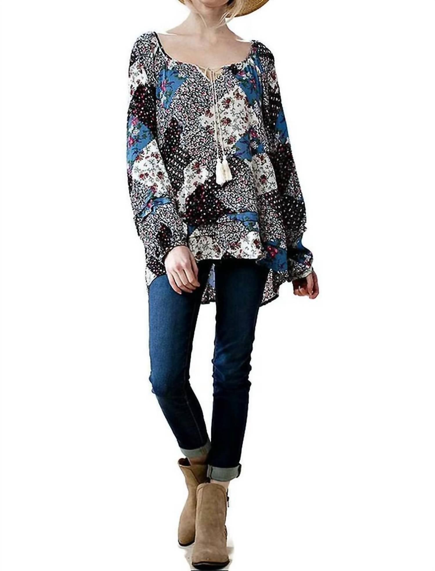 Kori - Patchwork Print Top