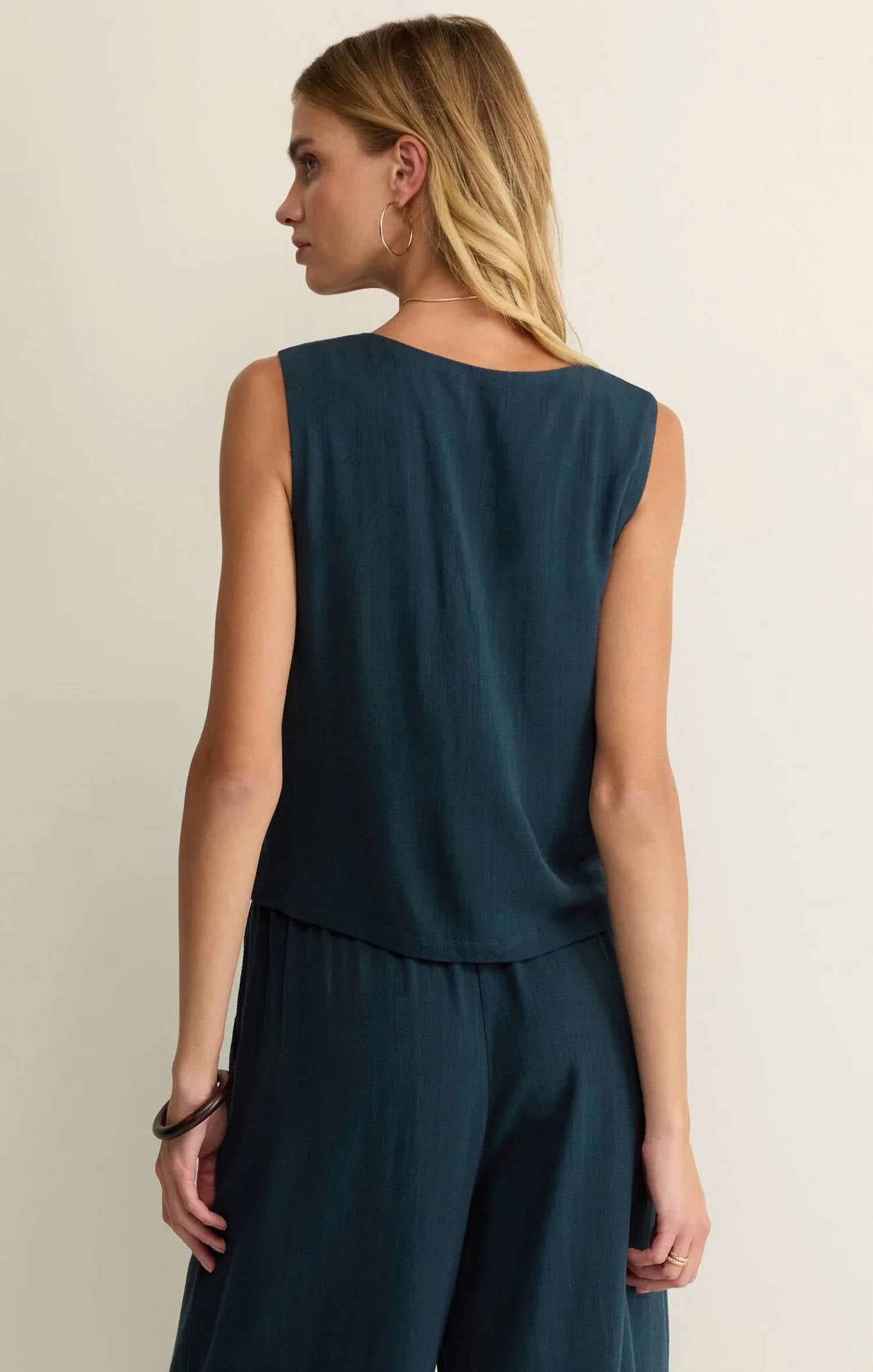 Z Supply - Charli Cropped Linen Tank Top