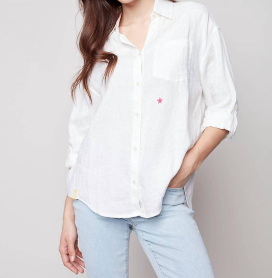 BUTTON-DOWN TUNIC BLOUSE