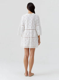Melissa Odabash - Victoria Embroidered V-neck Bell Sleeve Dress