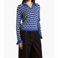 Damson Madder - Silvia Cotton Merino Blend Polo Jumper
