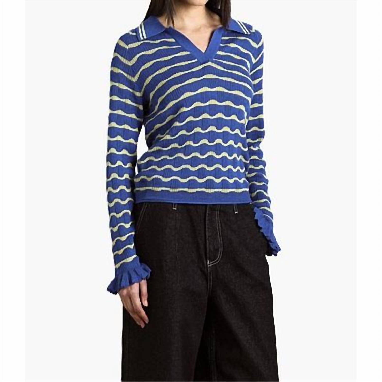 Damson Madder - Silvia Cotton Merino Blend Polo Jumper