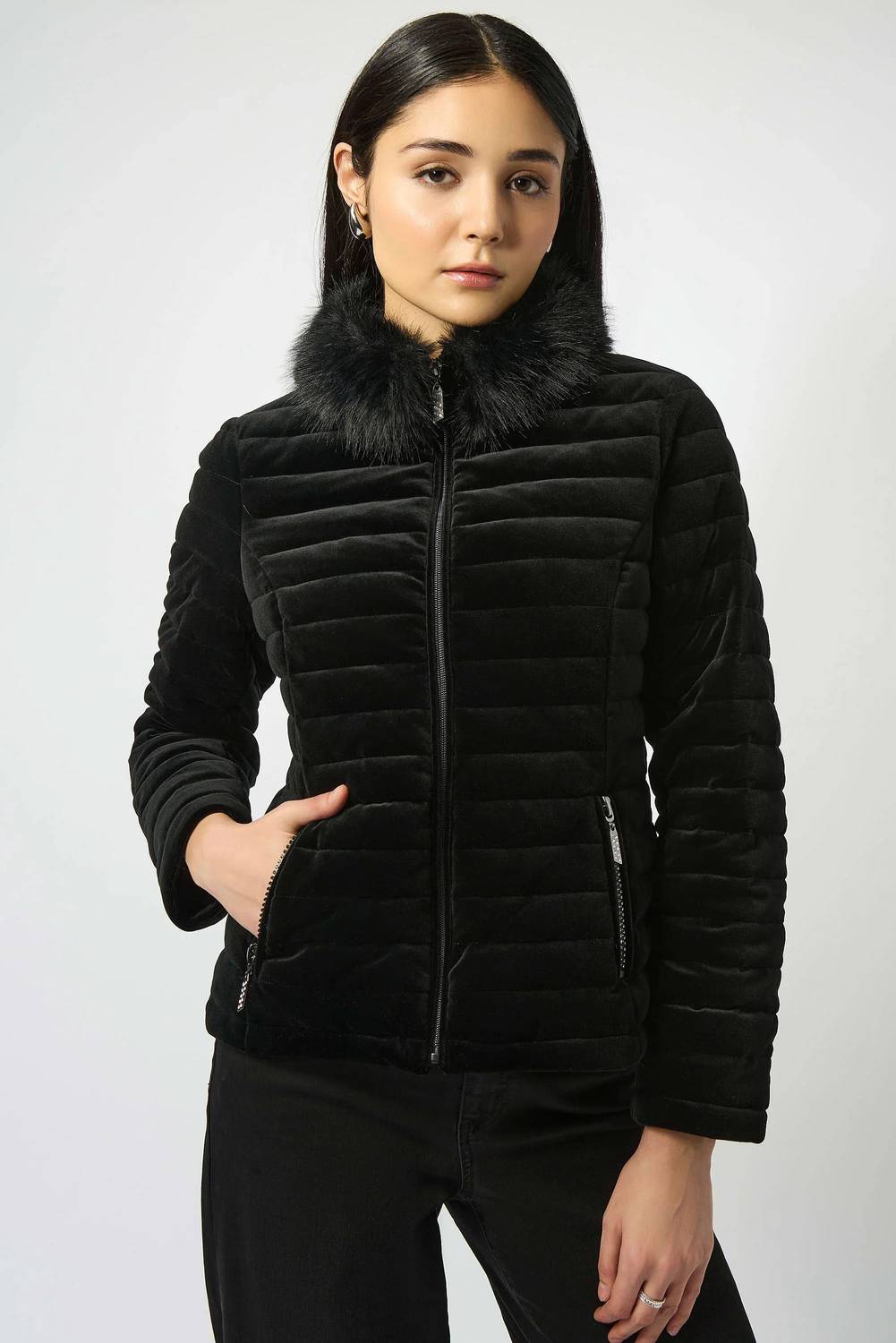 Joseph Ribkoff - Sura Stretch Velvet Puffer Jacket