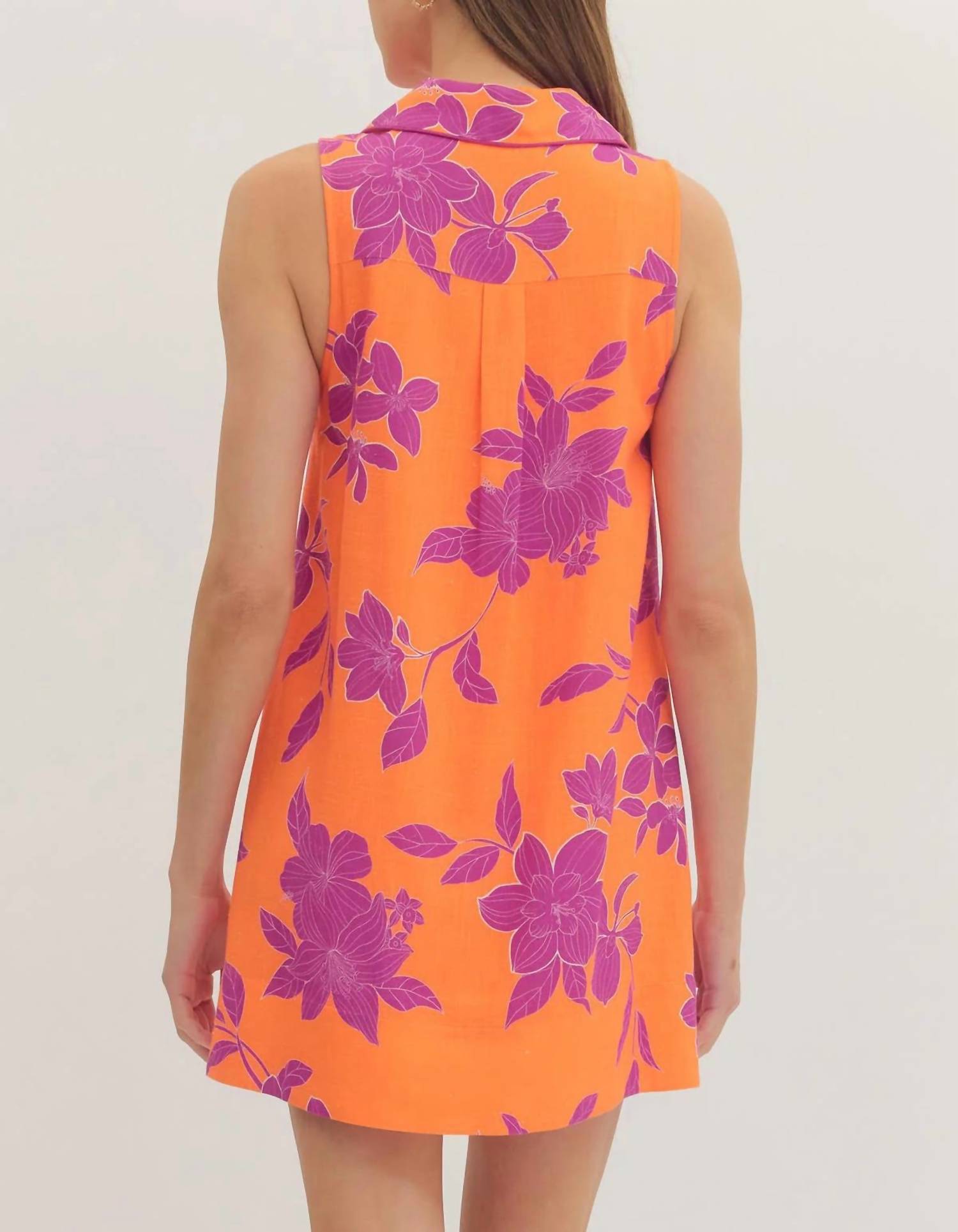 Entro - Floral Collared Shift Dress