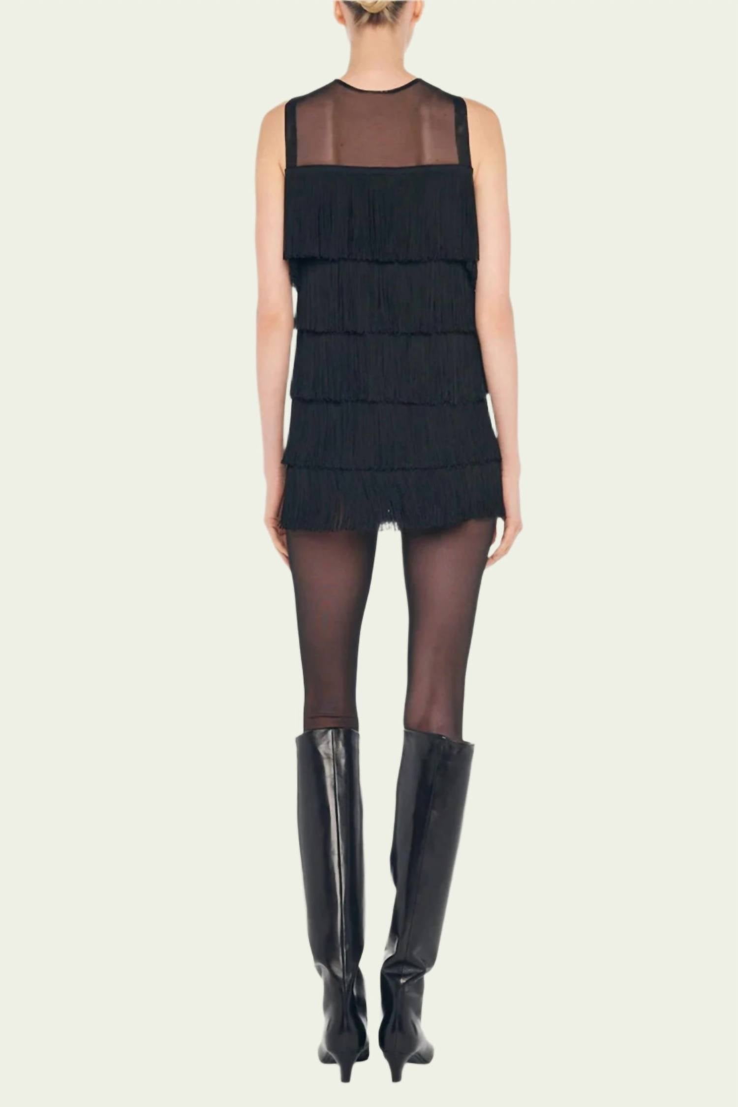 Norma Kamali - Sleeveless All Over Fringe Pickle Dress