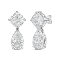 Diana M Jewels - Women's Cushion & Pear Lab-grown Diamond Stud Earrings (8.00 Tcw) - Elegant Plus