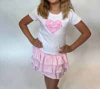 Katie J NYC Girl's Self Love Tee Top in white - kids' t-shirt - detail view