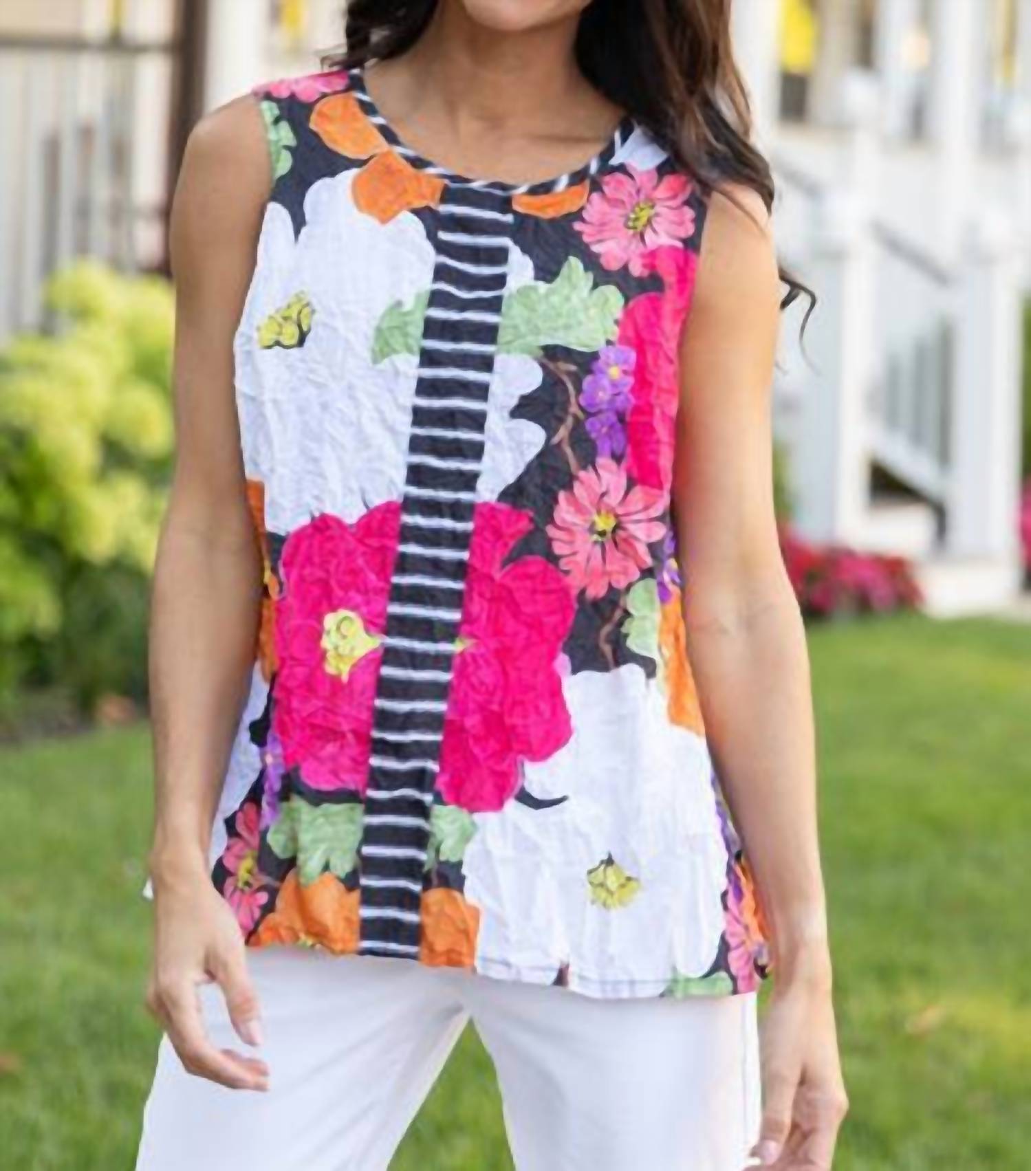 Olivia By Habitat - Siesta Floral Crinkle Crepe Sleeveless Top